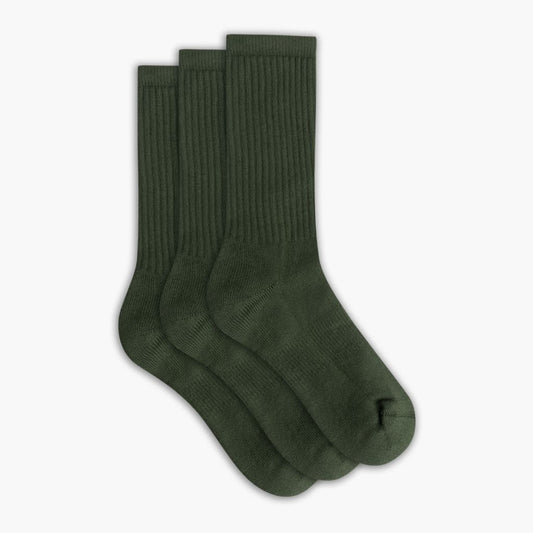 Women's Cotton Crew Sock | Hunter Green 3-Pack